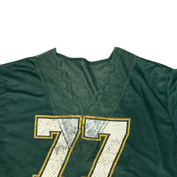 GREENBAY NFL #77 Football Ladies Vintage Look Cropped Mesh LaceV-neck Jersey M - Picture 2 of 9